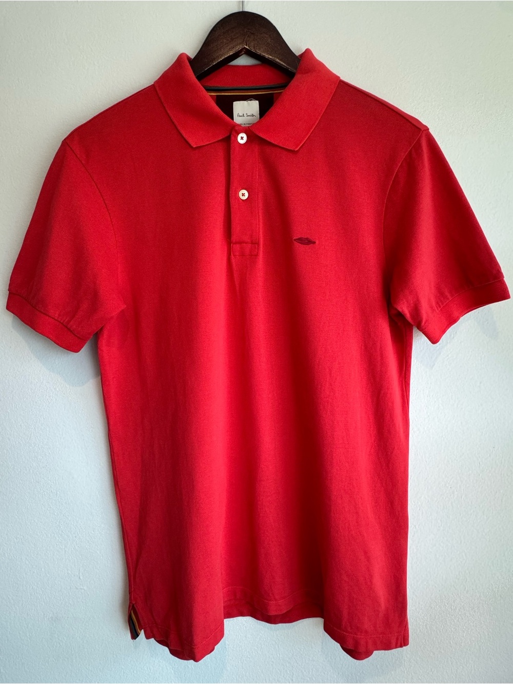 Paul Smith Red Men's Polo Shirt with Embroidered Lips